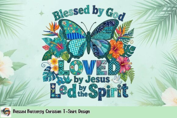 Blessed Butterfly Christian T-Shirt Design