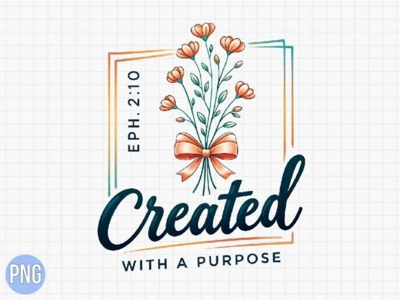 Christian Created Purpose Bible PNG for T-Shirt Designs