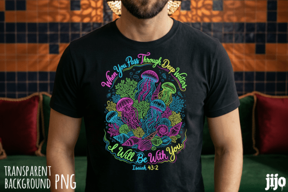 Christian Jellyfish Deep Waters PNG T-Shirt Designs