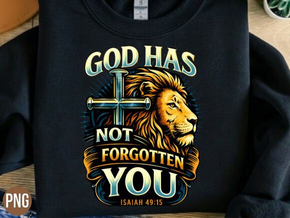 Christian Lion Cross Bible Verse PNG for T-Shirt Designs