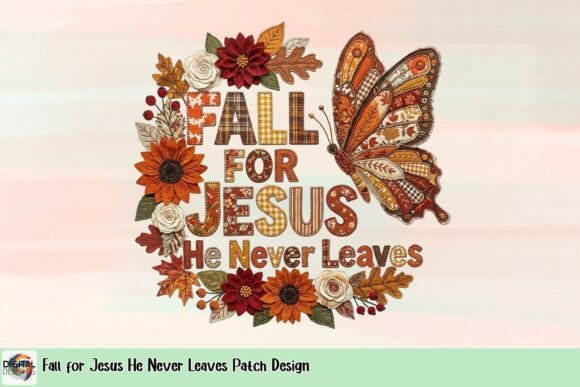 Fall for Jesus He Never Leaves Patch Design