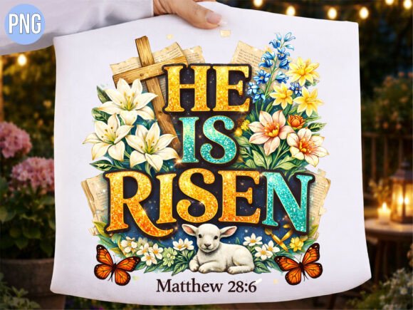 He is Risen Christian Faith Easter PNG T-Shirt Designs