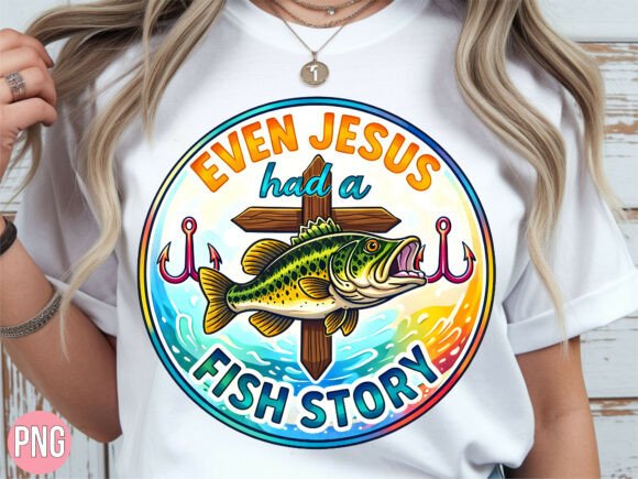Jesus Fish Story Fishing Cross PNG T-Shirt Designs