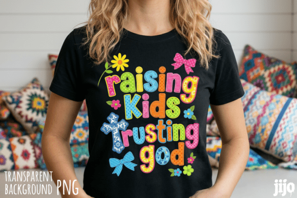 Kids God Christian Cross PNG for T-Shirt Designs