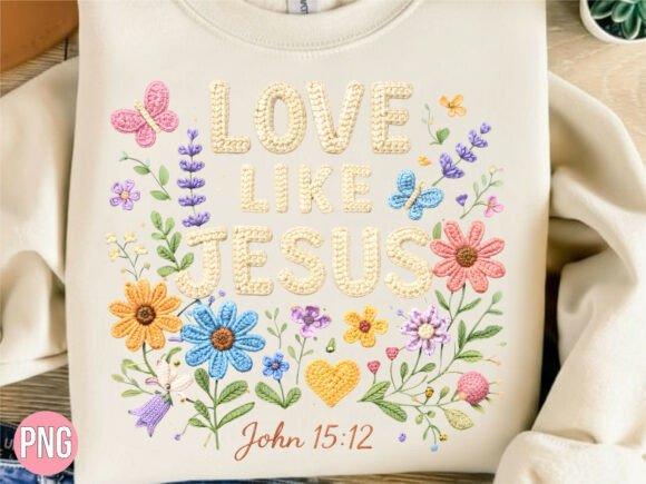 Love Like Jesus Floral Christian PNG T-Shirt Designs