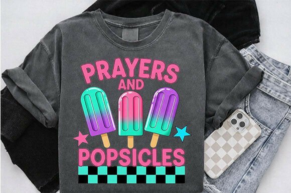 Prayers and Popsicles PNG Christian T-Shirt Designs
