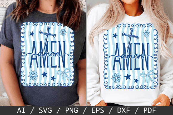 Retro Striped Christian SVG, Amen SVG for T-Shirt Designs