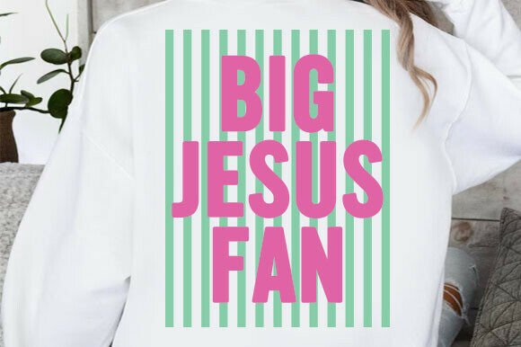 Striped Big Jesus Fan SVG, Jesus SVG